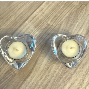 NWT Set of Heart 💜 Shaped Tealight Holders